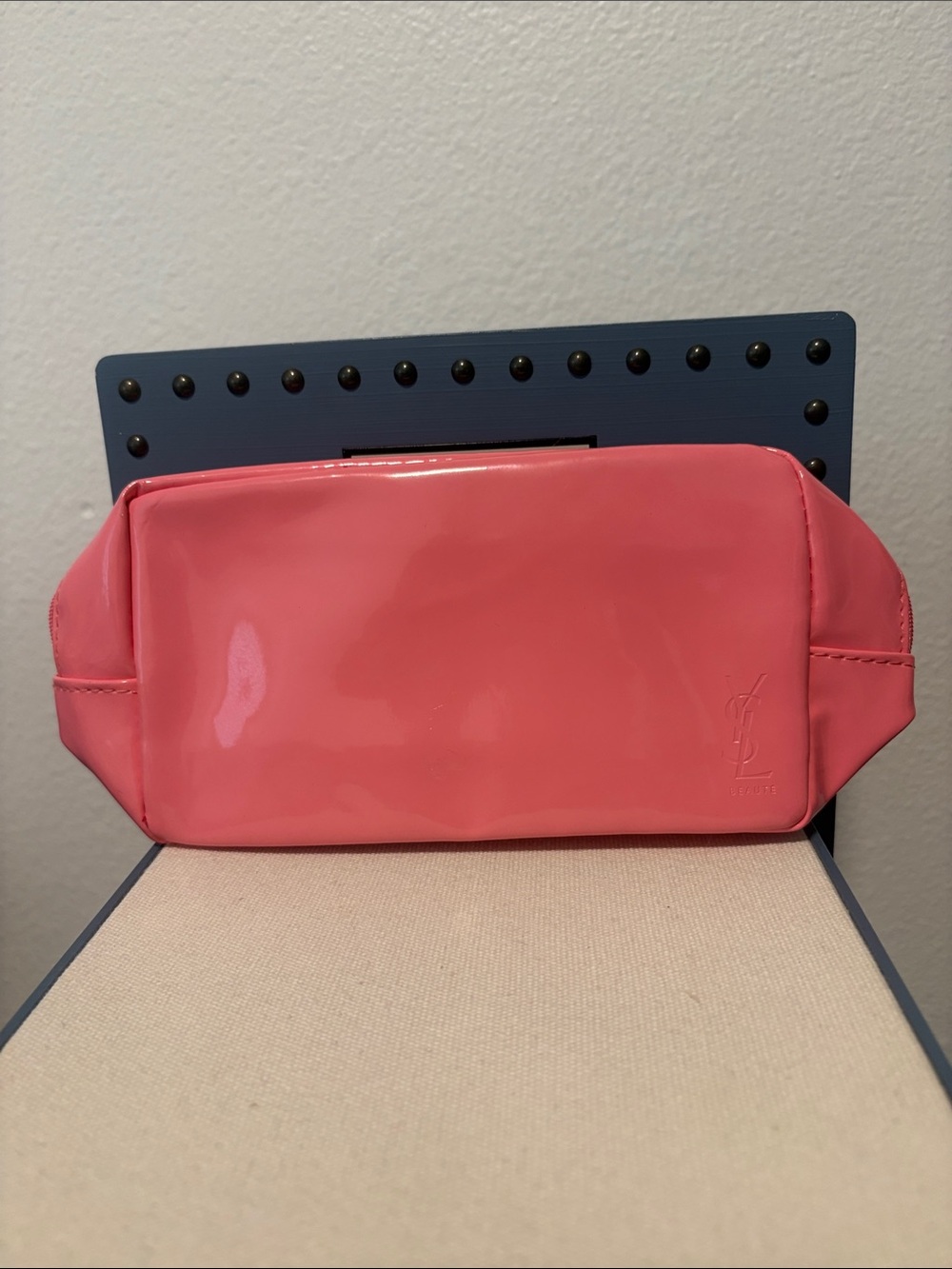 YSL BEAUTE Pink Patent Cosmetic Bag